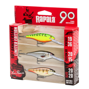 Набор приманок Rapala 90 лет Shad Rap Mid Bright 3шт.